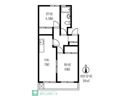 一杉マンション(2DK/3階)の間取り写真