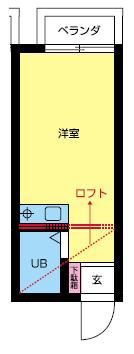 ボヘマーレ愛宕(ワンルーム/2階)の間取り写真
