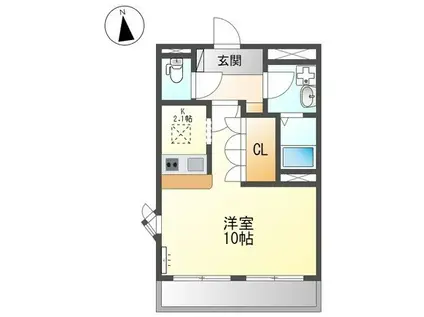 ウッドヴィレッジIII(1K/1階)の間取り写真