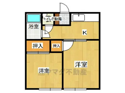 柳川ハイツ(2K/1階)の間取り写真