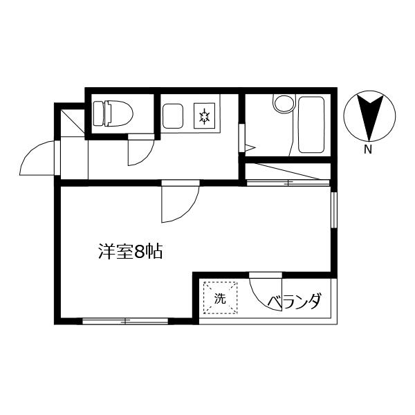 エクセレントハイツ住吉(1K/2階)の間取り写真