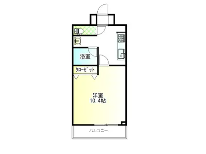 青葉レジデンス(1K/2階)の間取り写真