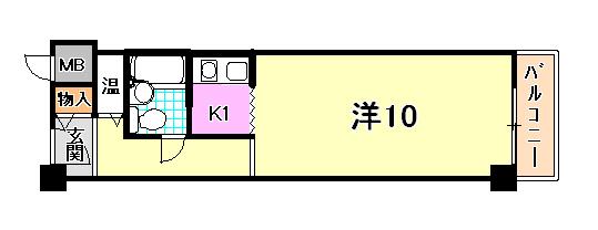 元町アーバンライフ(1K/3階)の間取り写真
