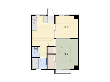 ハーモニースクエア(2DK/2階)の間取り写真