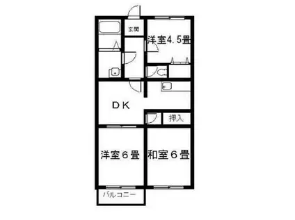 フェリース露木B(3DK/2階)の間取り写真