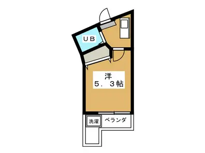 エバーグレース子安(1K/4階)の間取り写真