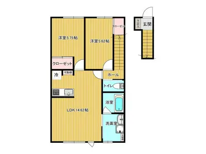 君の名を呼ぶ(2LDK/2階)の間取り写真