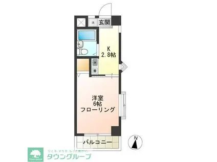 グリーンサイド千歳(1K/3階)の間取り写真