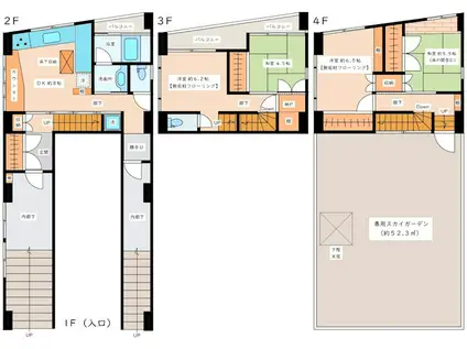 アンドギャラリービル(4SDK/2階)の間取り写真