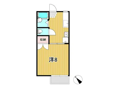 コーポ成瀬(1K/2階)の間取り写真