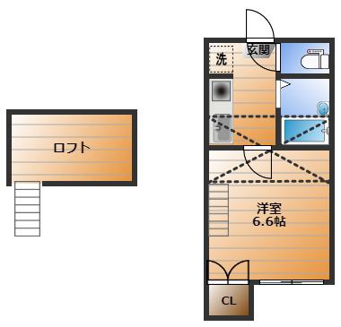 エスペランサ東照宮(1K/1階)の間取り写真