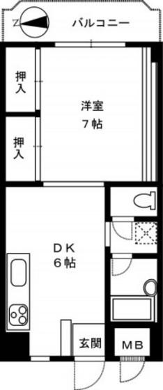 第5松本ビル(1DK/4階)の間取り写真