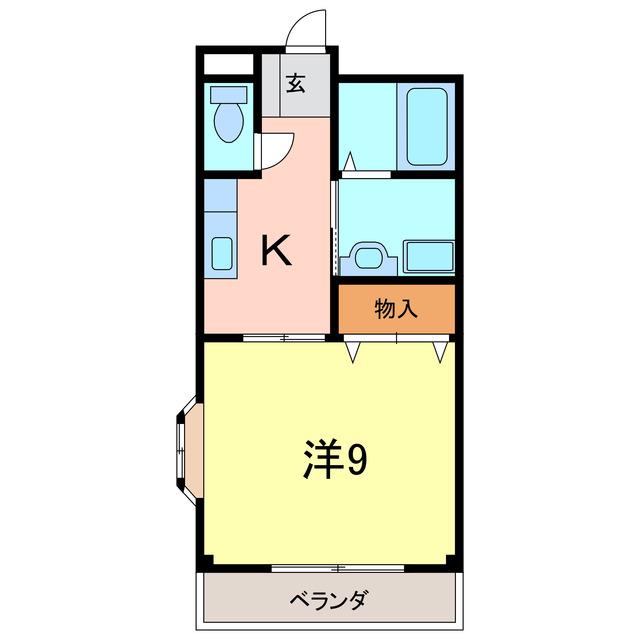 アーバンコート志貴崎(1K/2階)の間取り写真