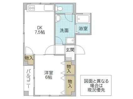 スピカハイム I(1DK/3階)の間取り写真