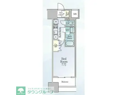 ルフォンブランシェ品川南大井(1K/15階)の間取り写真