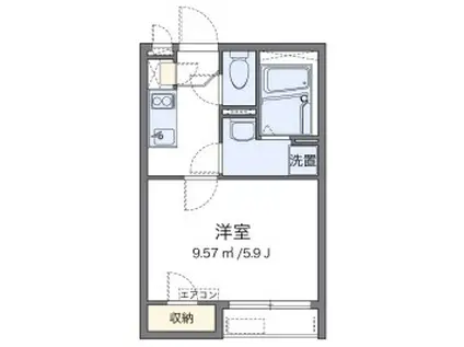 クレイノLUMINOUS(1K/2階)の間取り写真