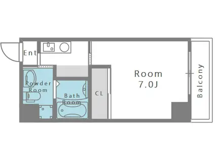 JJ COURT 市元(1K/2階)の間取り写真
