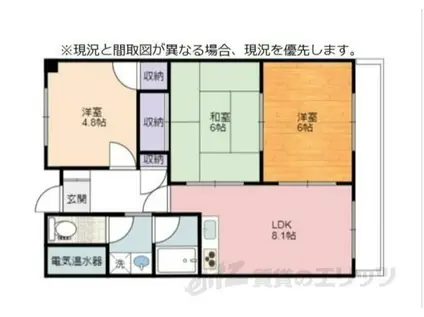 メゾンあおきII(3LDK/4階)の間取り写真