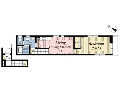 クラリス(1LDK/2階)の間取り写真