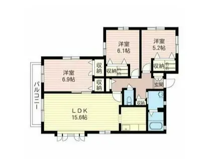 ボヌール(3LDK/2階)の間取り写真