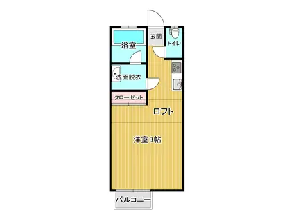 ニュー栃木ハイツ8号(ワンルーム/2階)の間取り写真