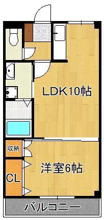 センチュリオン黒崎(1LDK/4階)の間取り写真