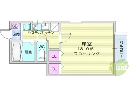 メゾン・ルエ長町南(1K/1階)の間取り写真