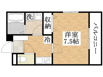 Hベース駒川(1K/1階)の間取り写真