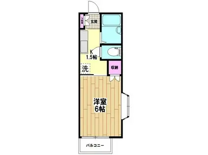 グリフィン松原(1K/1階)の間取り写真