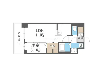 リヴェント福島野田(1LDK/6階)の間取り写真