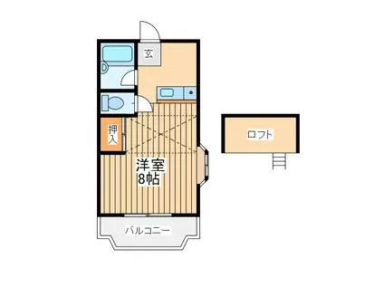 クレセントハイツ大南(ワンルーム/1階)の間取り写真