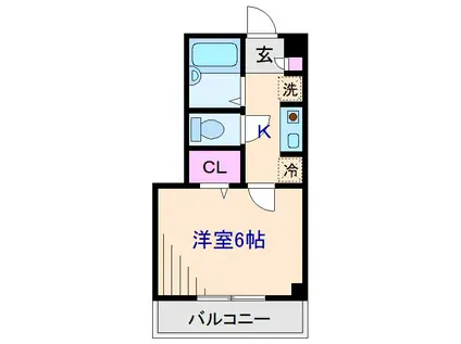 ウエストヴァリー樽町(1K/3階)の間取り写真