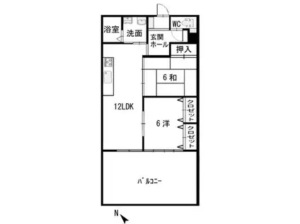 グランドマンション(2LDK/3階)の間取り写真