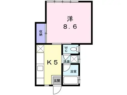 コーポ笠取(1K/1階)の間取り写真