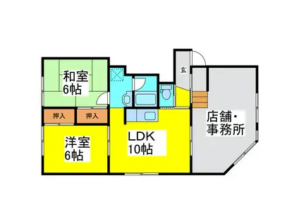 藤美ハイツ(2LDK/1階)の間取り写真