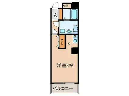 サングレートESAKAII(1K/4階)の間取り写真