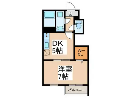 アムール雫(1DK/1階)の間取り写真