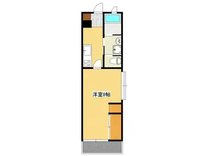 シュペール鴨池(1K/1階)の間取り写真