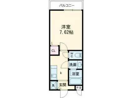 メリー・ヤード泉(1K/2階)の間取り写真