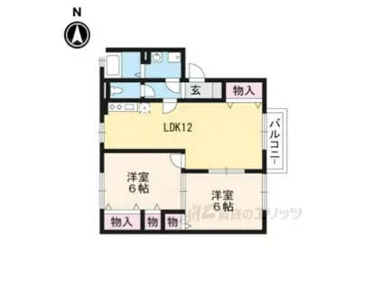 パストラル西向日(2LDK/2階)の間取り写真