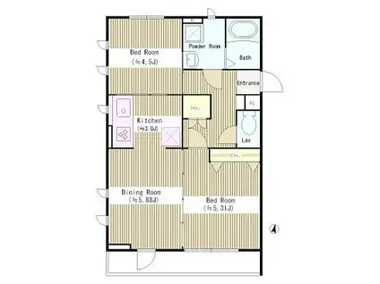 BABA HOUSE(2DK/2階)の間取り写真