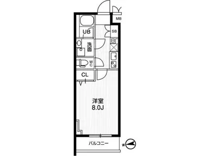 AR向島(1K/8階)の間取り写真