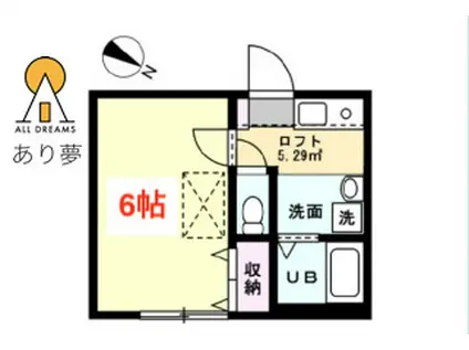 ベイルーム弘明寺I(1K/1階)の間取り写真