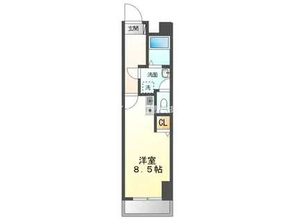 テイビービル(ワンルーム/2階)の間取り写真