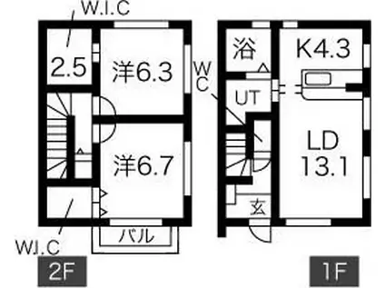 ソラーレメゾネットタイプ泉町滝尻2LDK物件(2LDK/1階)の間取り写真