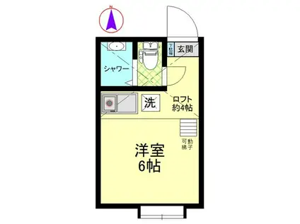 TIARA横浜鶴見II(ワンルーム/1階)の間取り写真