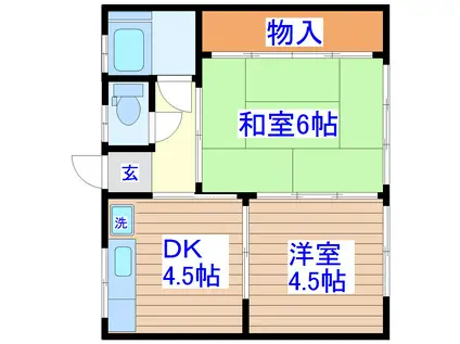 佐松アパート(2DK/1階)の間取り写真