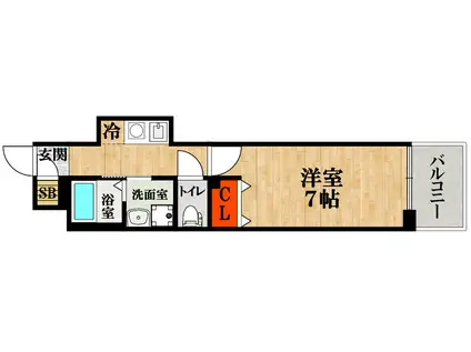 ビガーポリス112日本橋(1K/6階)の間取り写真