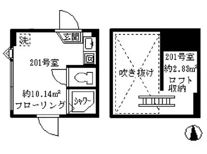 ソフィアパレード(ワンルーム/2階)の間取り写真