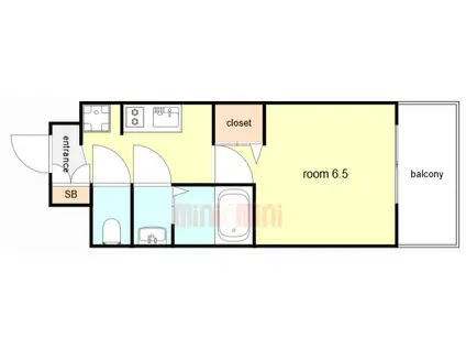 スプランディッドVII(1K/4階)の間取り写真